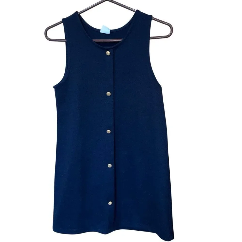 Zara Navy Blue Sailor Style Sleeveless Knee Length Dress Size 13/14 #200